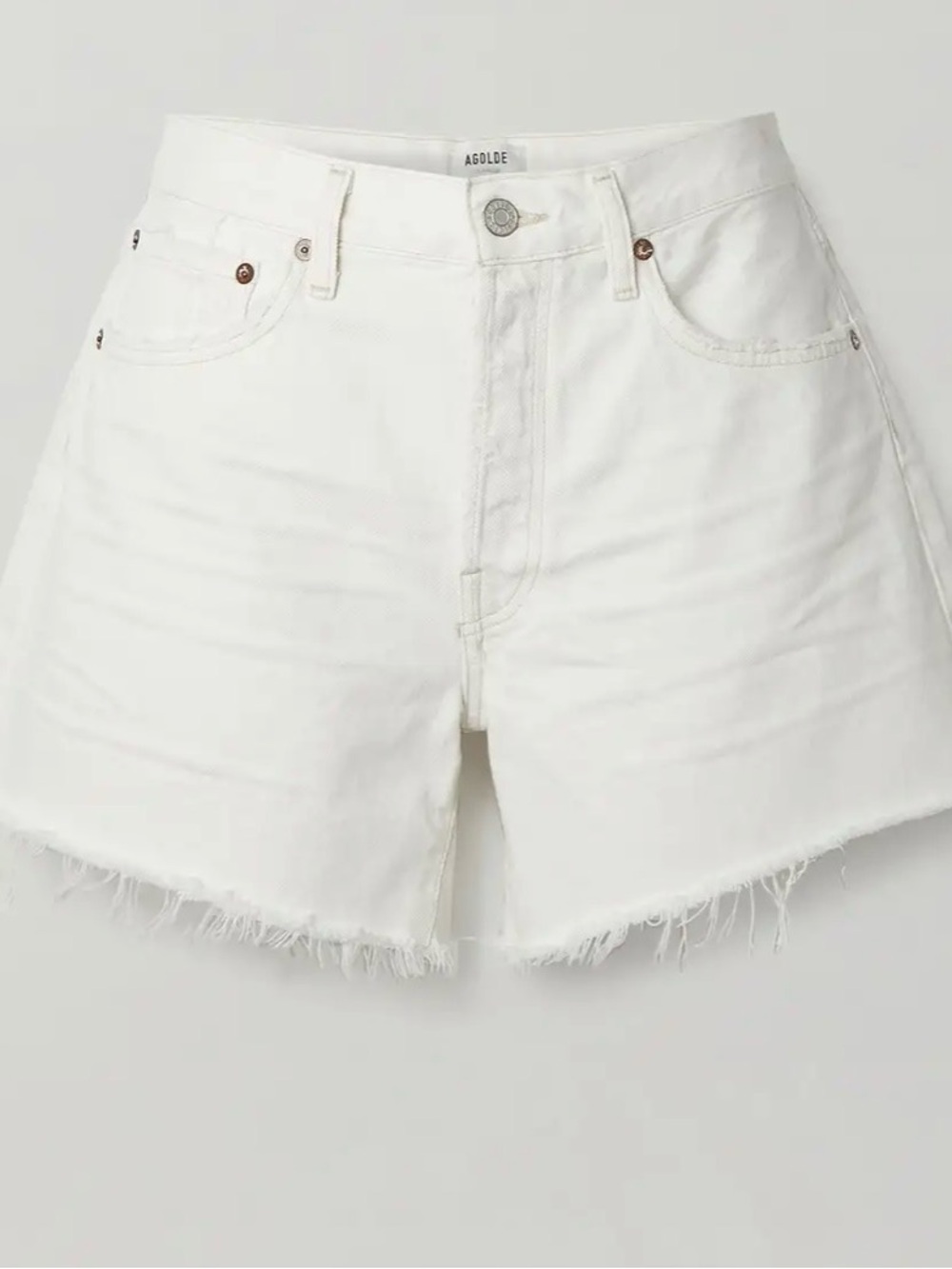 AGOLDE White Denim Cutoff Shorts – Size 26